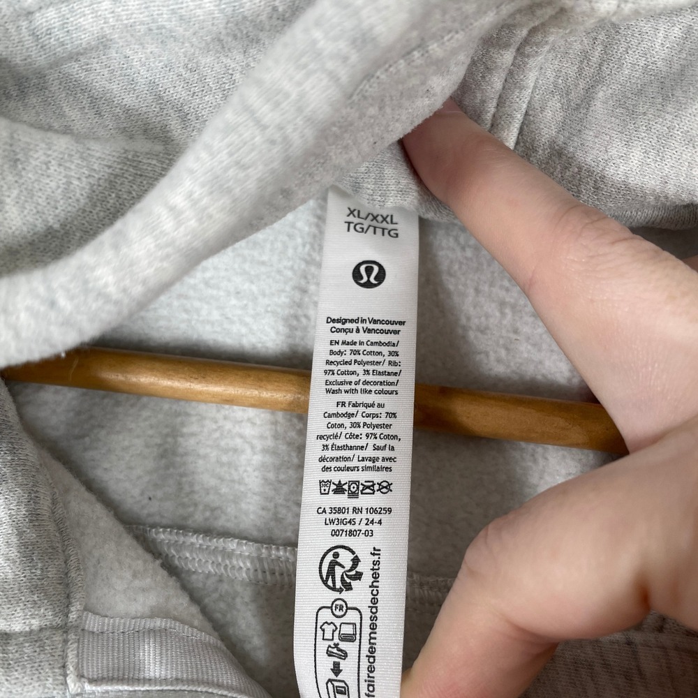 Lululemon Scuba Oversized Half Zip Hoodie Womens XL/XXL Heathered Light Grey - Picture 5 of 8